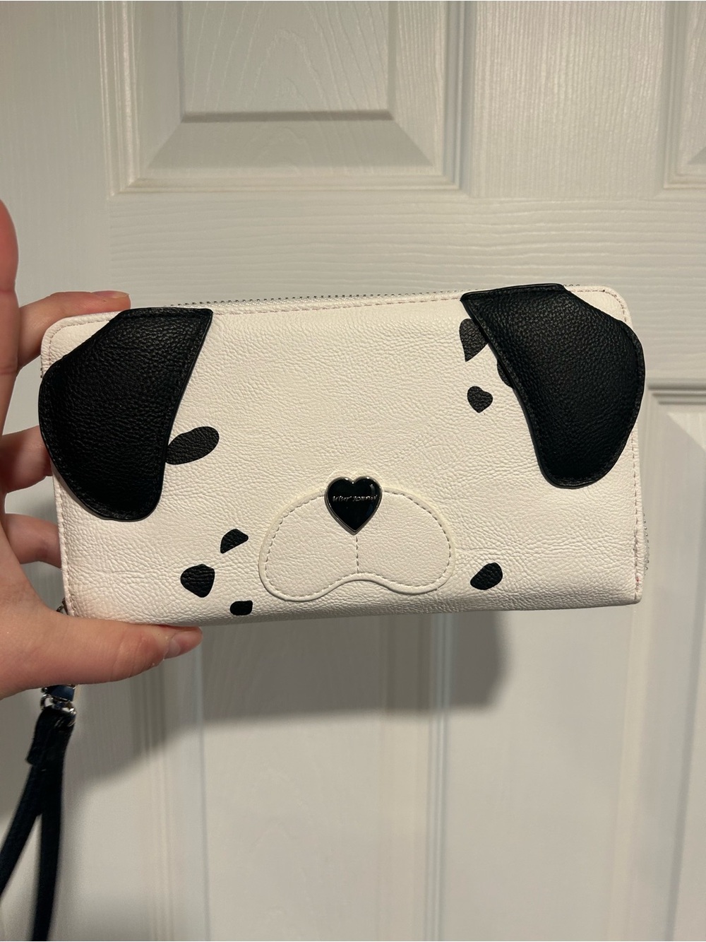 Betsey Johnson White & Black Dalmatian Dog Wallet Wristlet